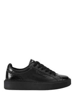 Kurt Geiger London Albion Lace Up Leather Trainers, Black