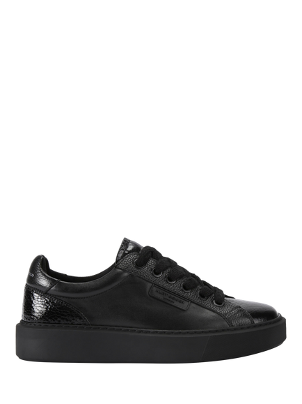 Kurt Geiger London Albion Lace Up Leather Trainers, Black
