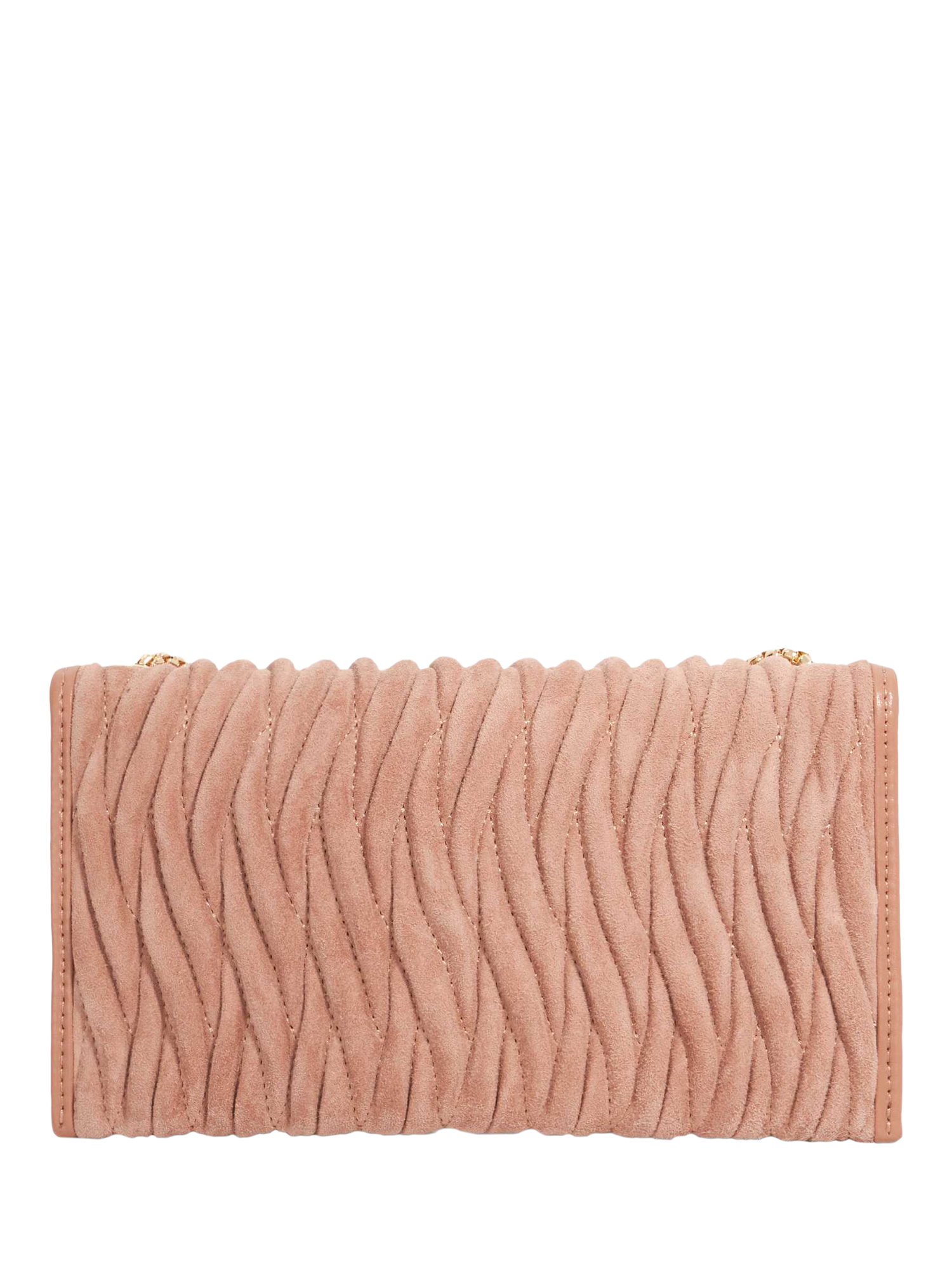Product image 3 of 5, which shows Dune London Strong Embellished Bug Suede Crossbody Bag, Mink, One Size