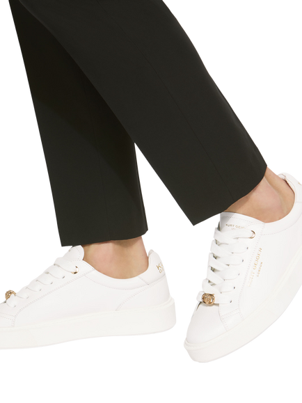 Kurt Geiger London Albion Lace Up Leather Trainers - view 2, White