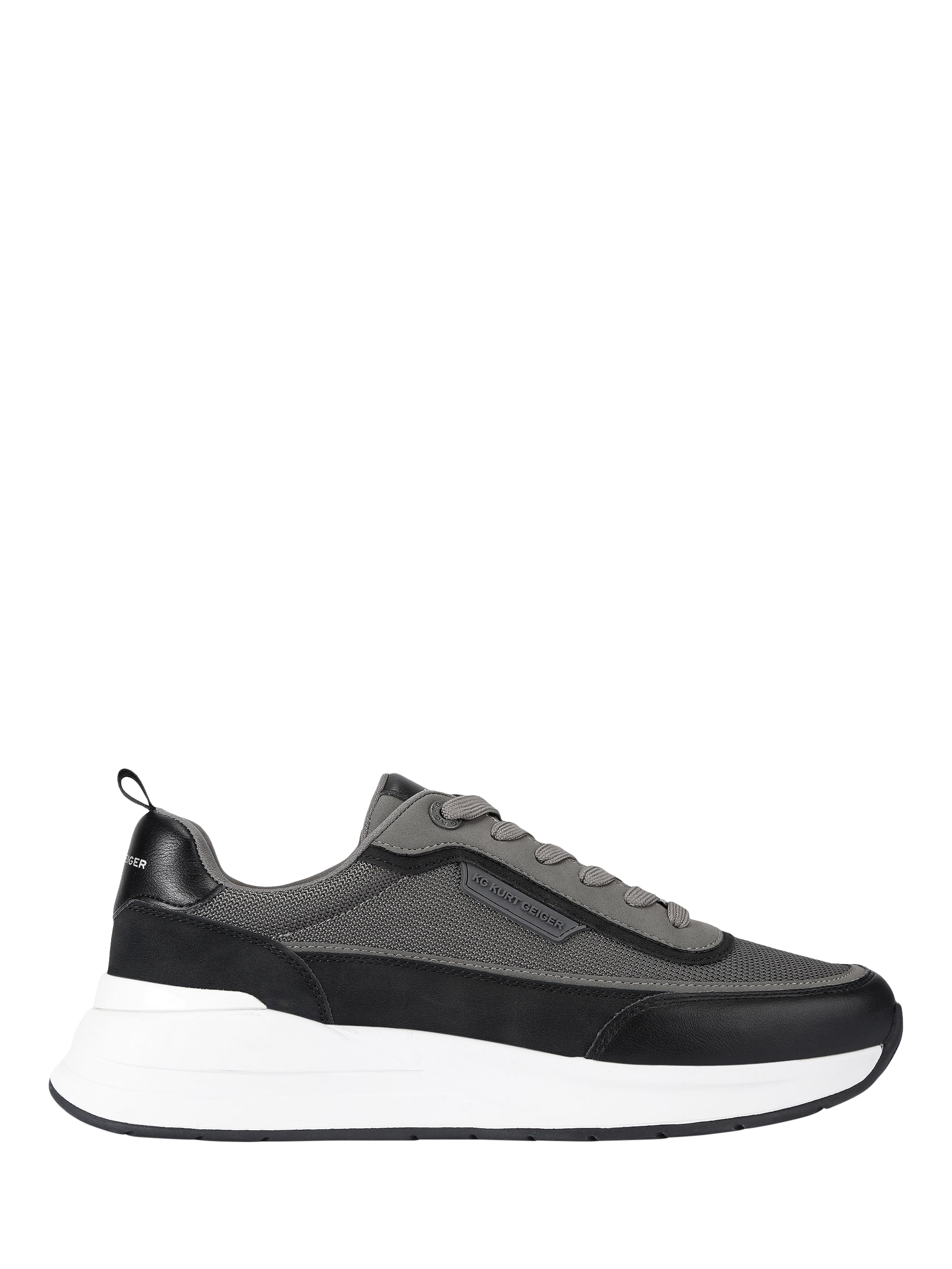 Product image 1 of 4, which shows KG Kurt Geiger Jackson Lace Up Trainers, Grey/Dark, 7