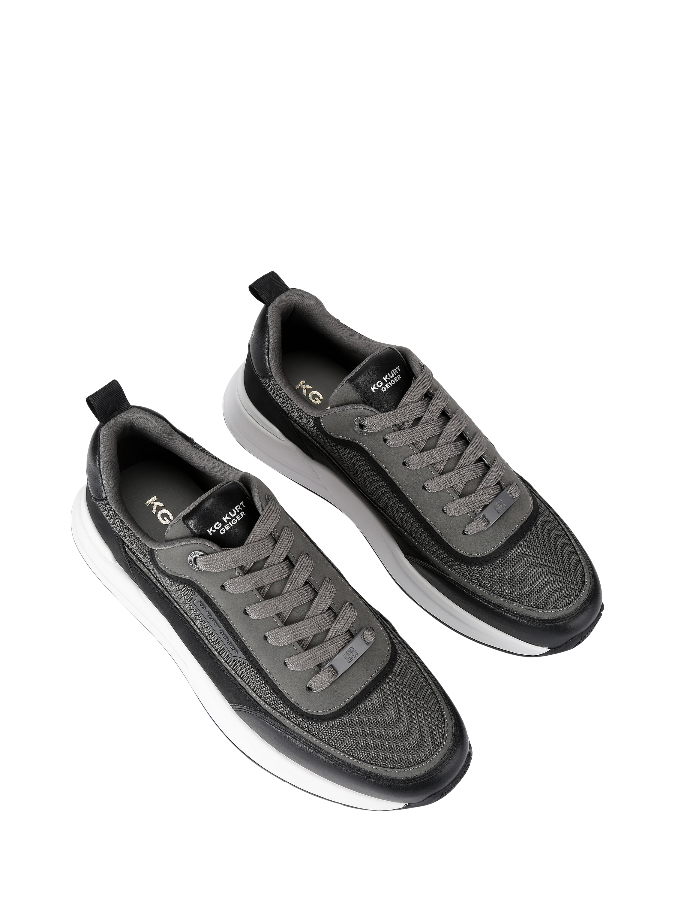 Product image 3 of 4, which shows KG Kurt Geiger Jackson Lace Up Trainers, Grey/Dark, 7