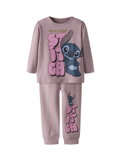 NAME IT Kids' Stitch Pyjama Set, Keepsake Lilac, Keepsake Lilac