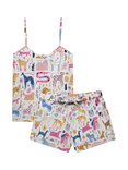 myza Dog Print Cami Shorty Pyjama Set, Multi