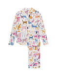myza Dog Print Long Sleeve Long Pyjama Set, Multi
