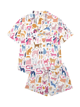 myza Dog Print Shorty Pyjama Set, Multi