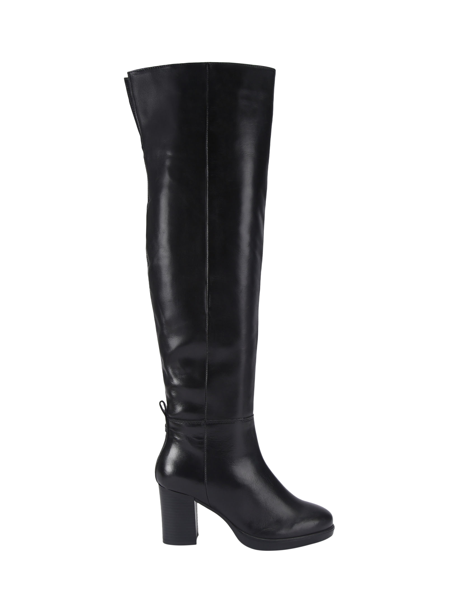 Product image 1 of 5, which shows KG Kurt Geiger Sage Leather Over The Knee Boots, Black, 3