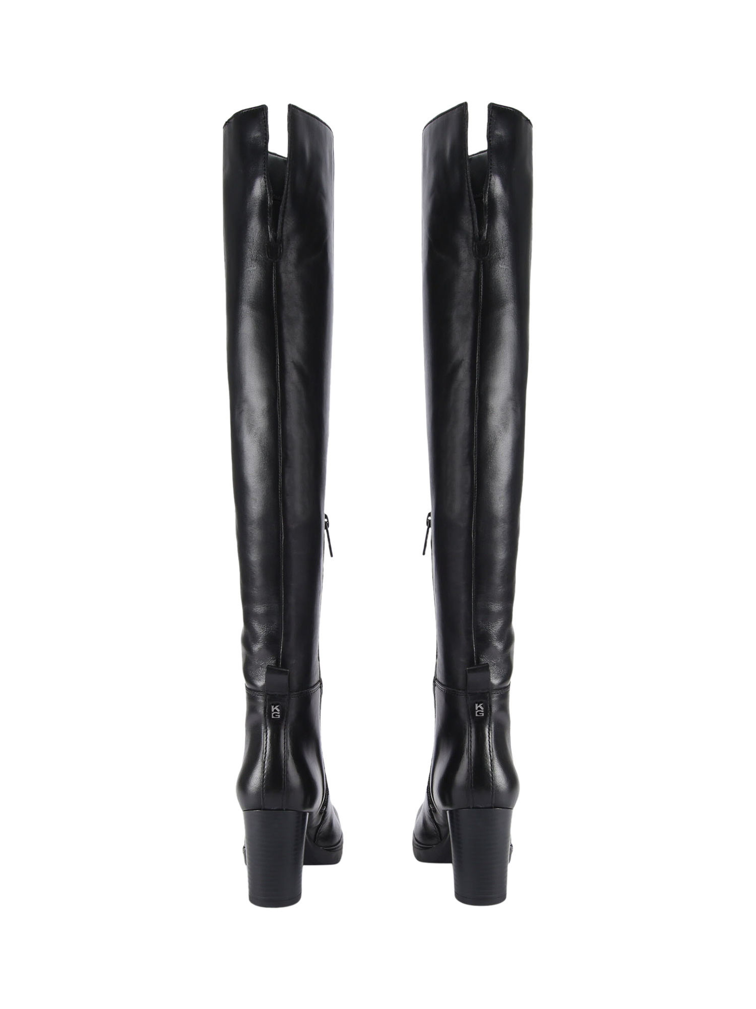 Product image 4 of 5, which shows KG Kurt Geiger Sage Leather Over The Knee Boots, Black, 3