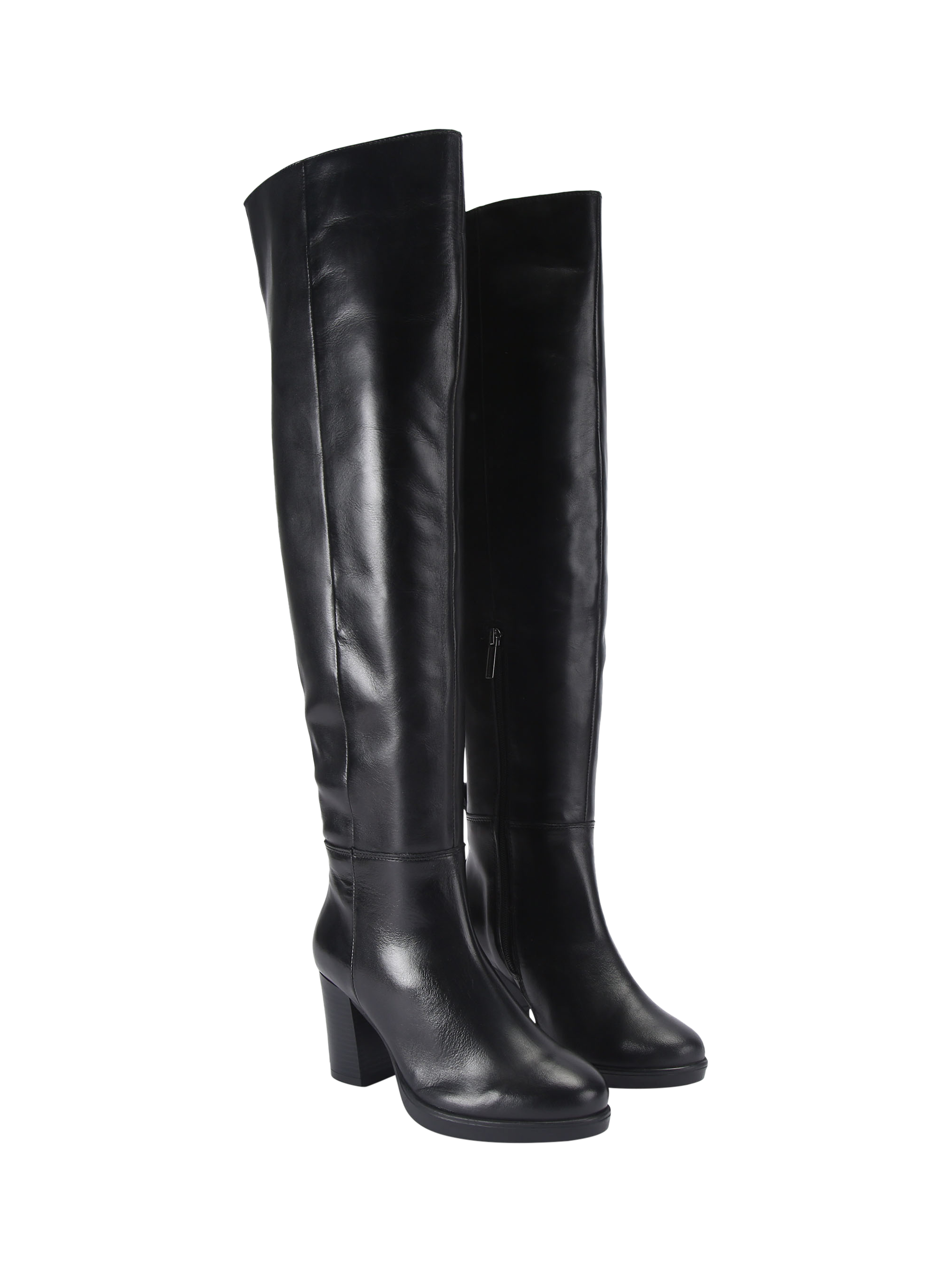 Product image 5 of 5, which shows KG Kurt Geiger Sage Leather Over The Knee Boots, Black, 3