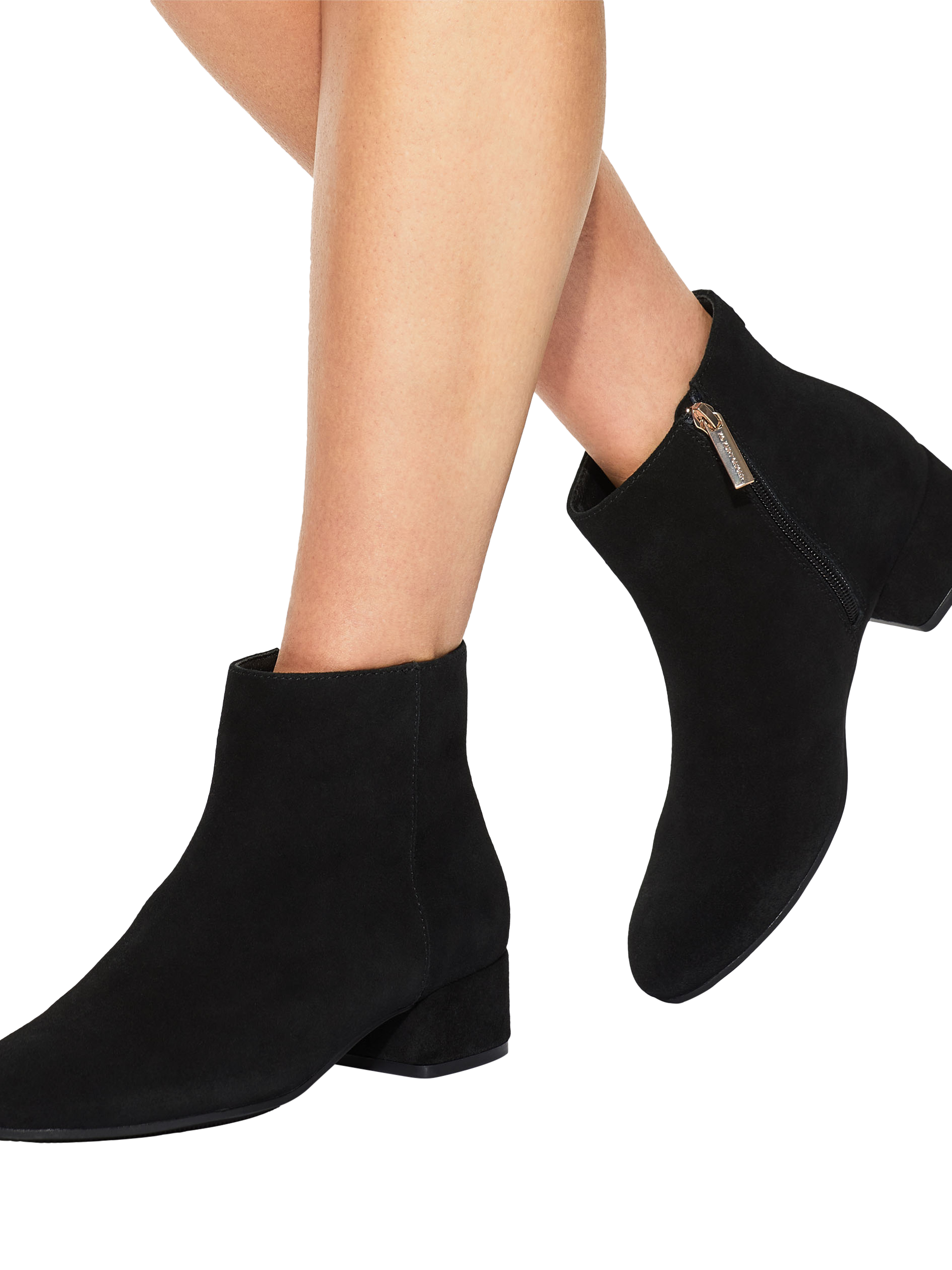 Product image 2 of 4, which shows KG Kurt Geiger Tabina Suede Ankle Boots, Black, 3