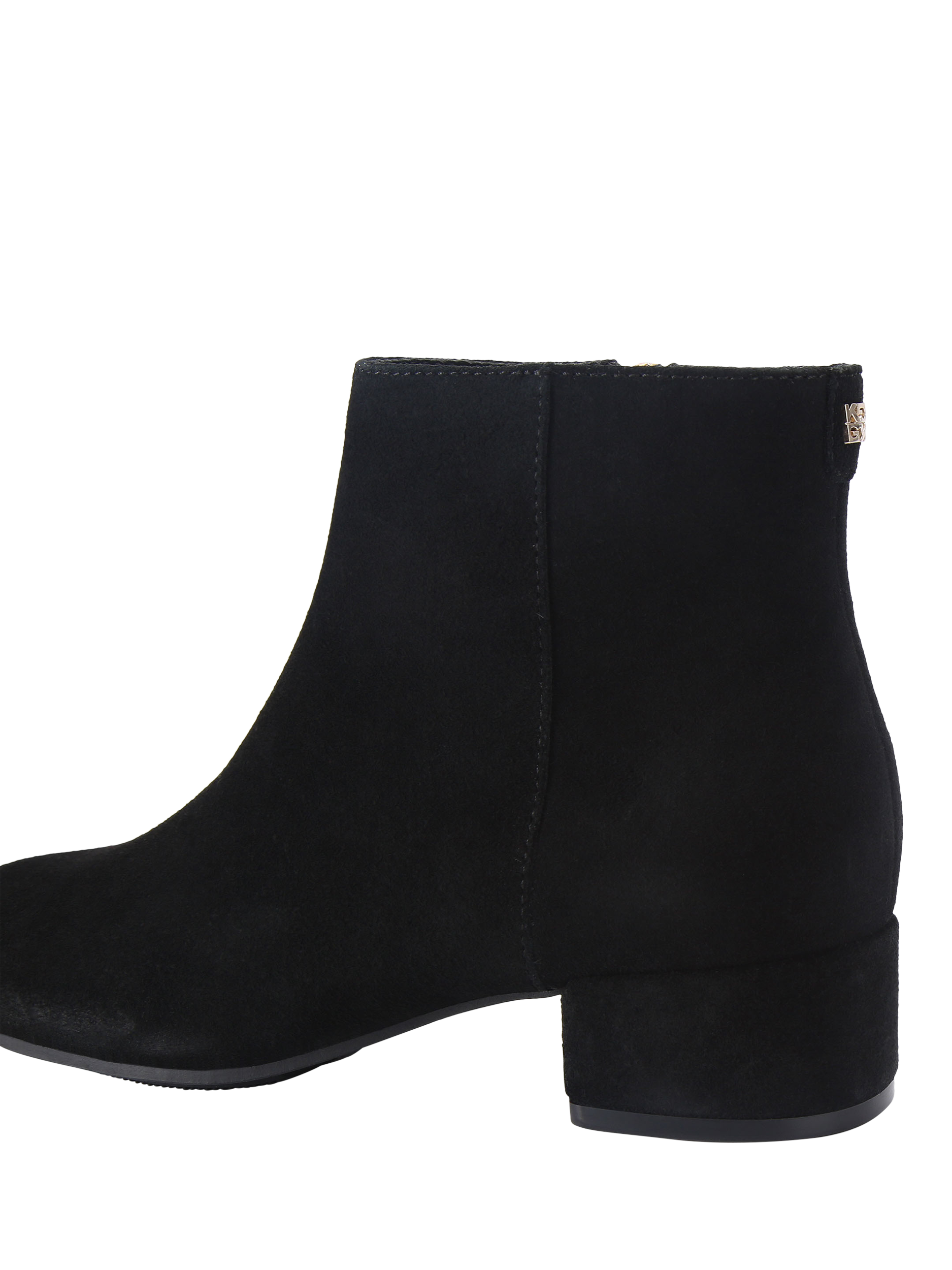Product image 4 of 4, which shows KG Kurt Geiger Tabina Suede Ankle Boots, Black, 3