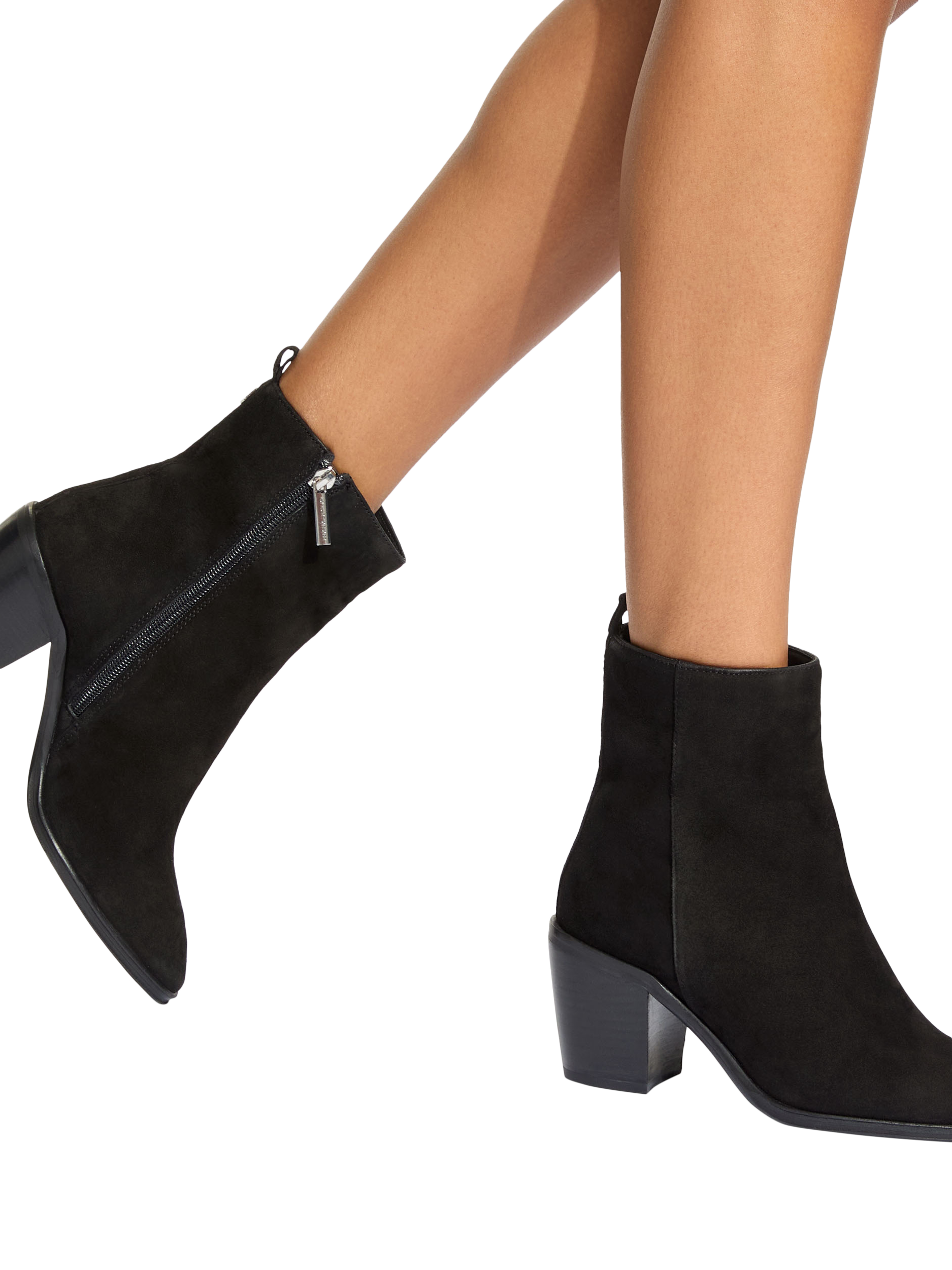 Product image 2 of 4, which shows KG Kurt Geiger Terrace Suede Ankle Boots, Black, 3