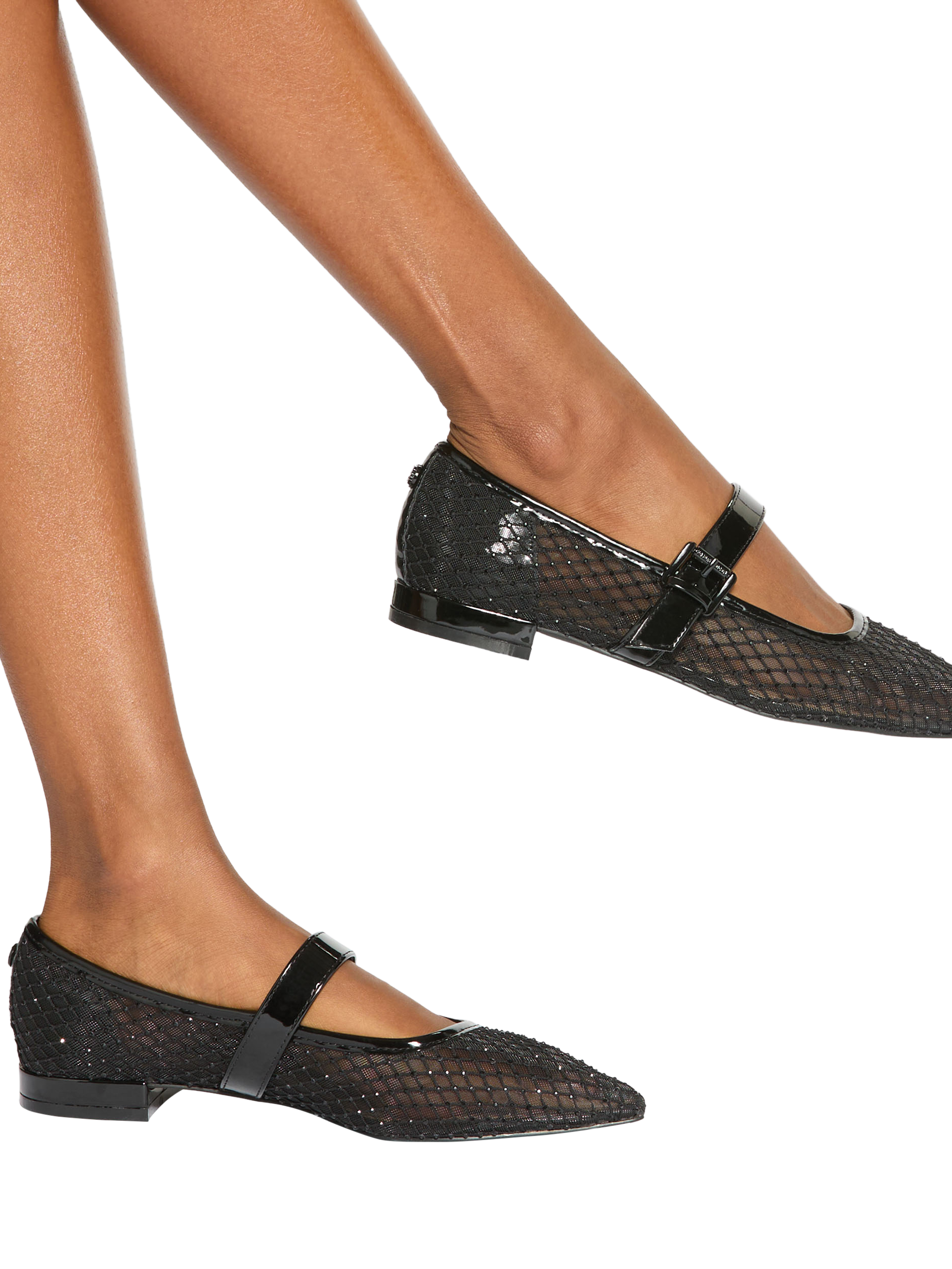 Product image 2 of 4, which shows KG Kurt Geiger Angel Flat Shoes, Black/Comb, 3