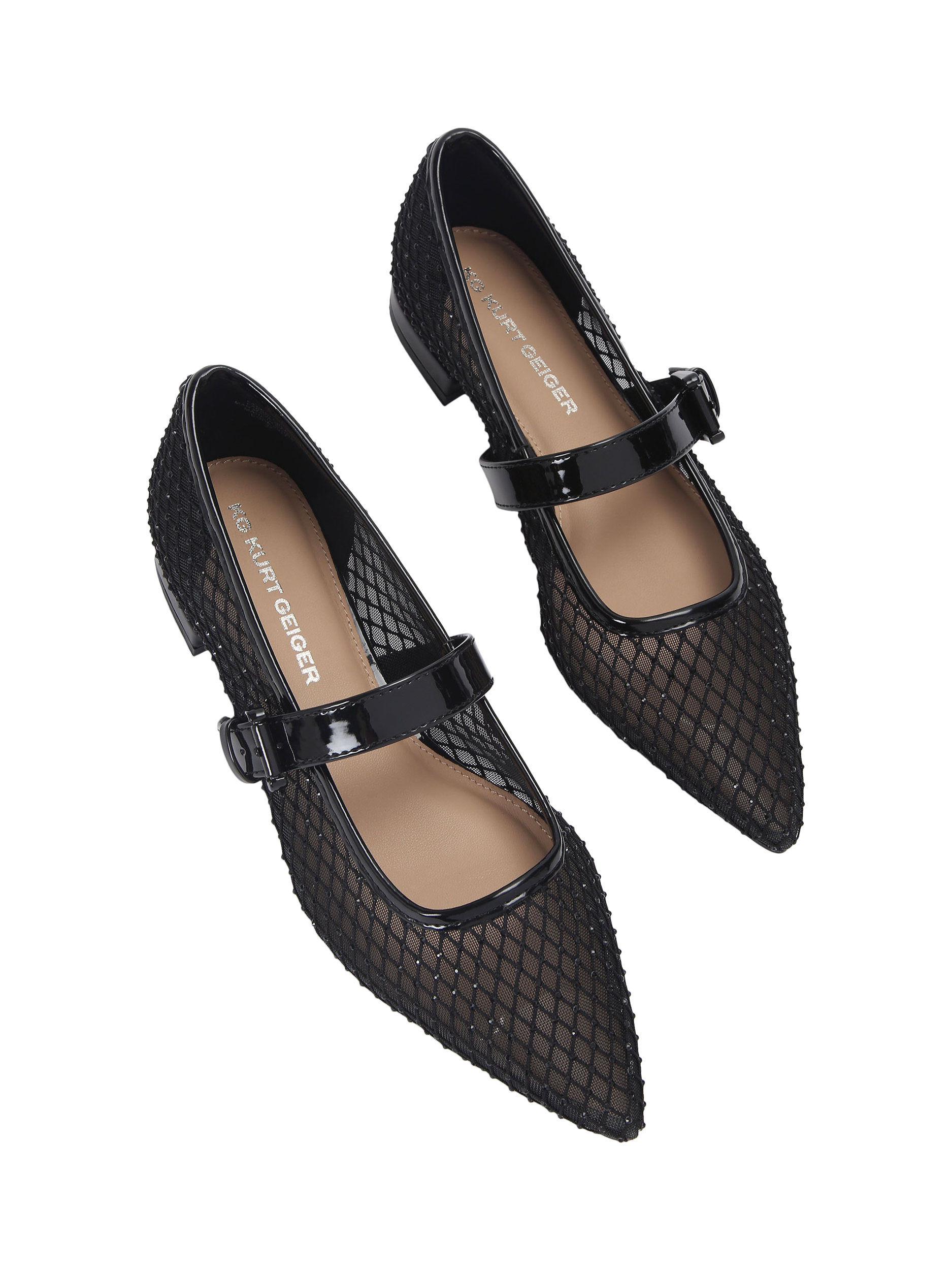Product image 3 of 4, which shows KG Kurt Geiger Angel Flat Shoes, Black/Comb, 3