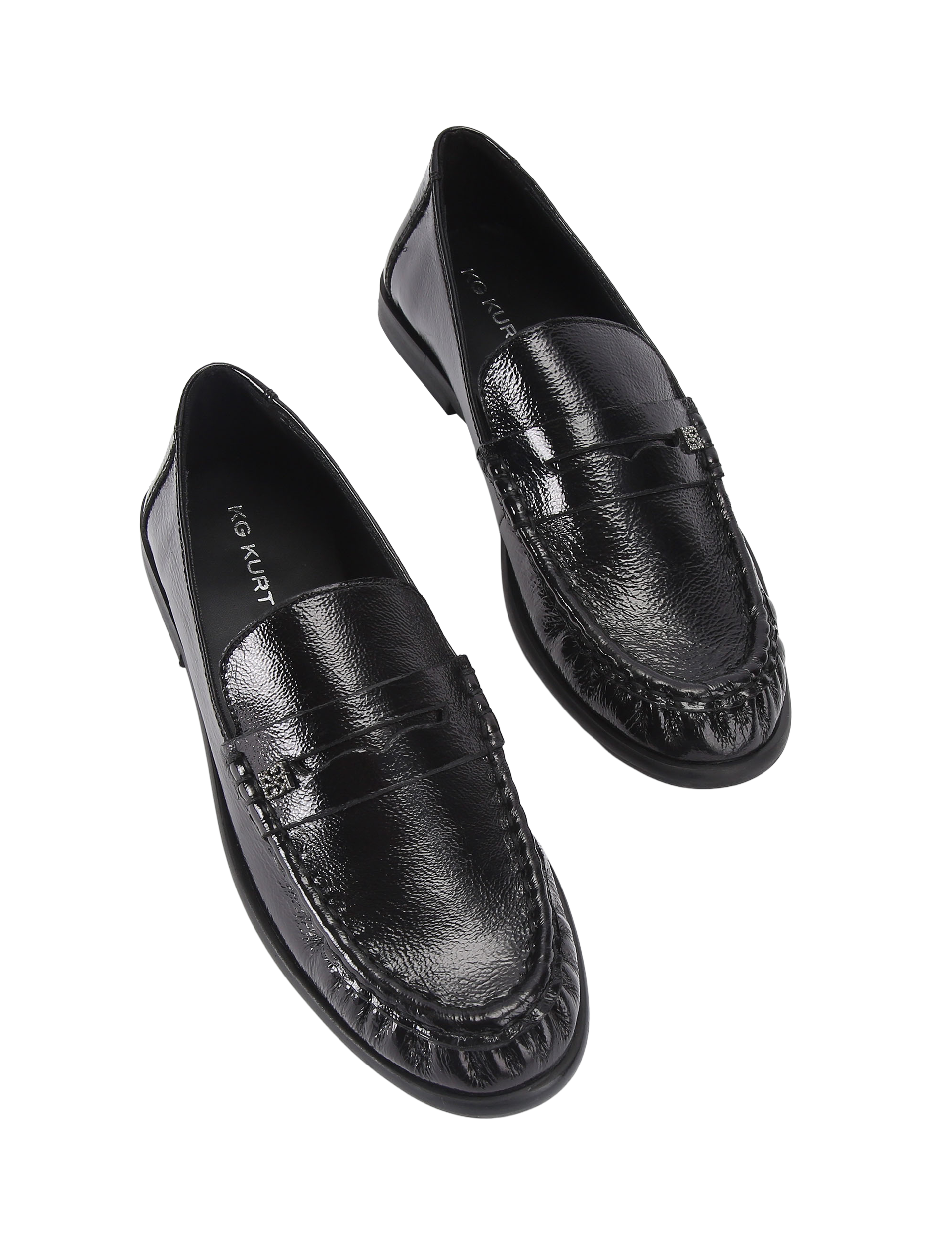 Product image 3 of 4, which shows KG Kurt Geiger Mae Leather Loafers, Black, 3