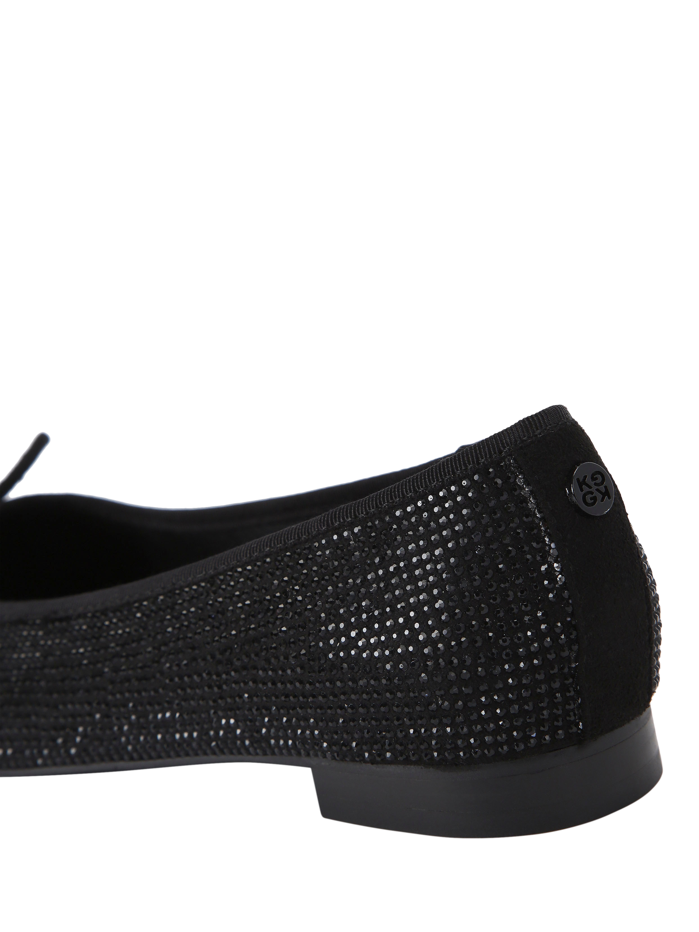 Product image 4 of 5, which shows KG Kurt Geiger Mara Embellished Ballerina Pumps, Black, 3