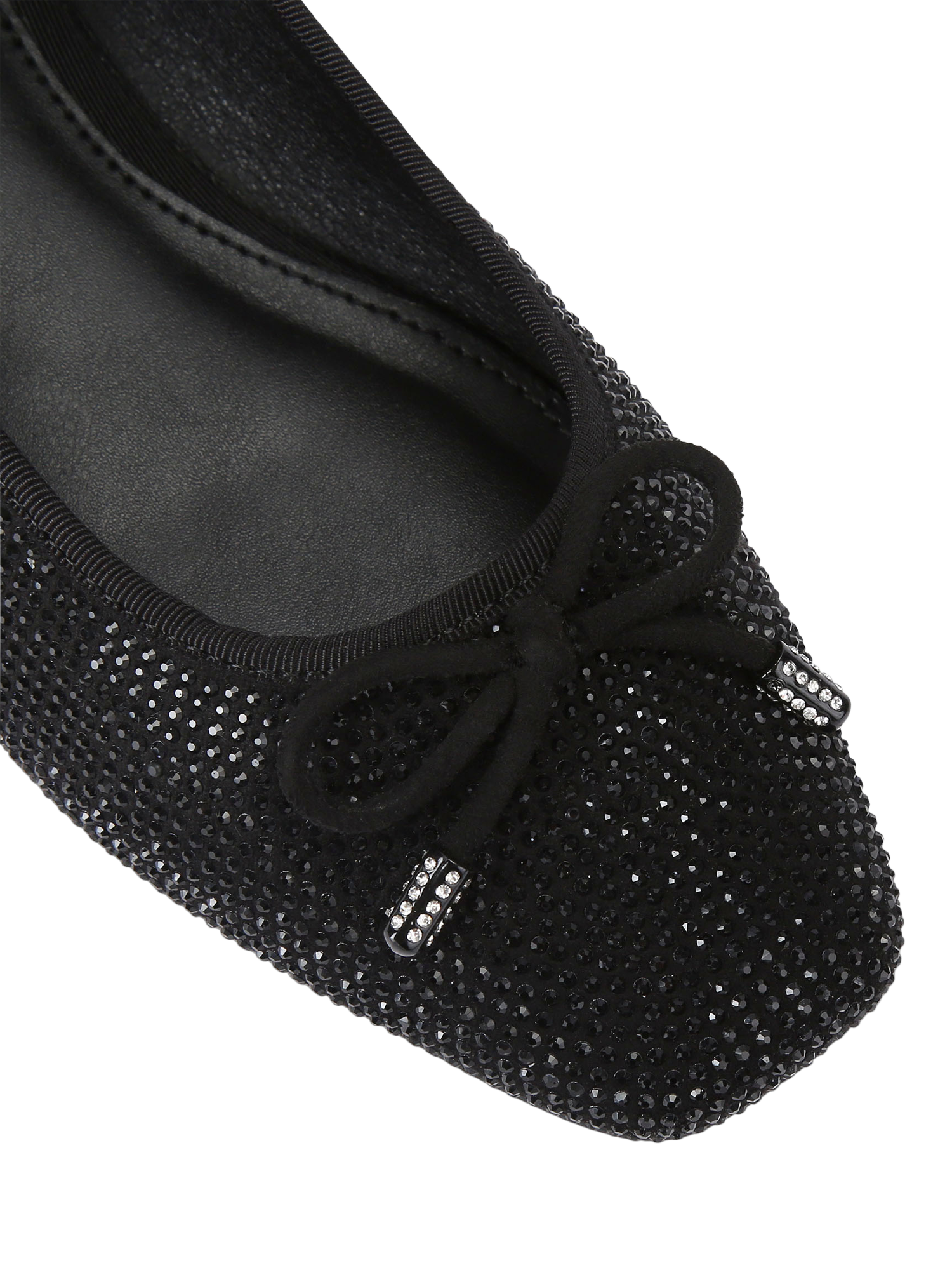 Product image 5 of 5, which shows KG Kurt Geiger Mara Embellished Ballerina Pumps, Black, 3