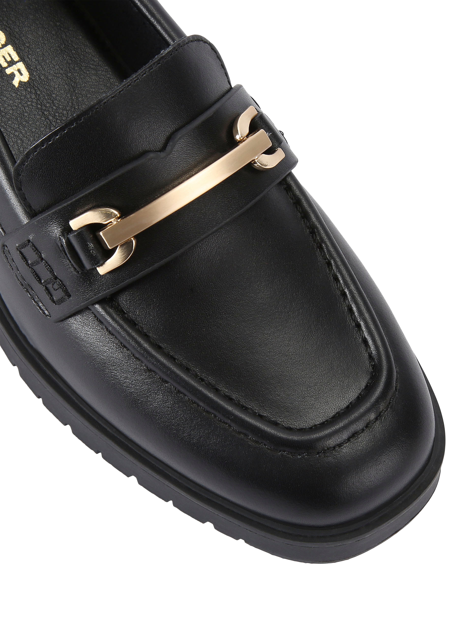 Product image 5 of 5, which shows KG Kurt Geiger Molly Leather Loafers, Black, 3