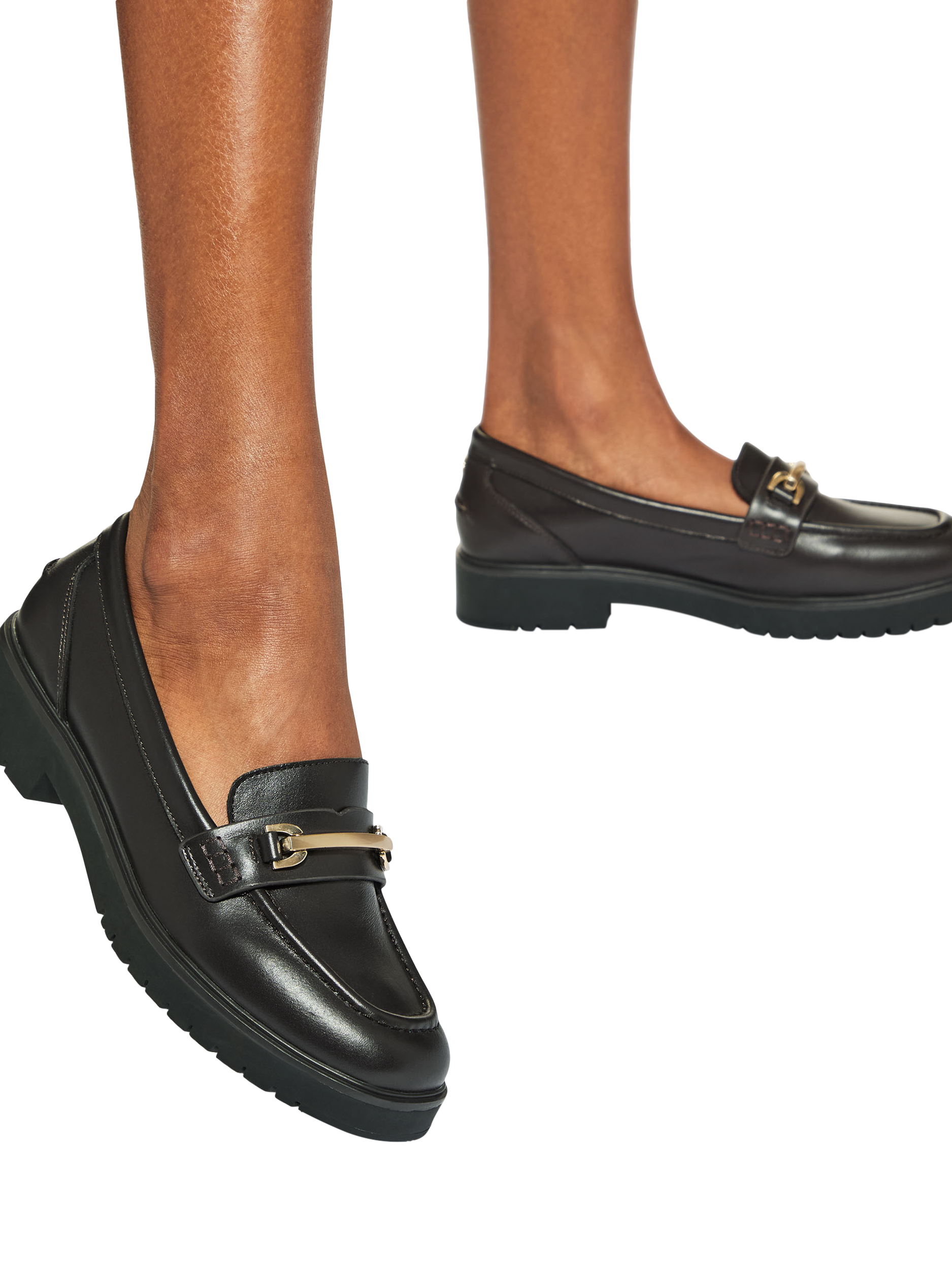 Product image 2 of 5, which shows KG Kurt Geiger Molly Leather Loafers, Brown, 3