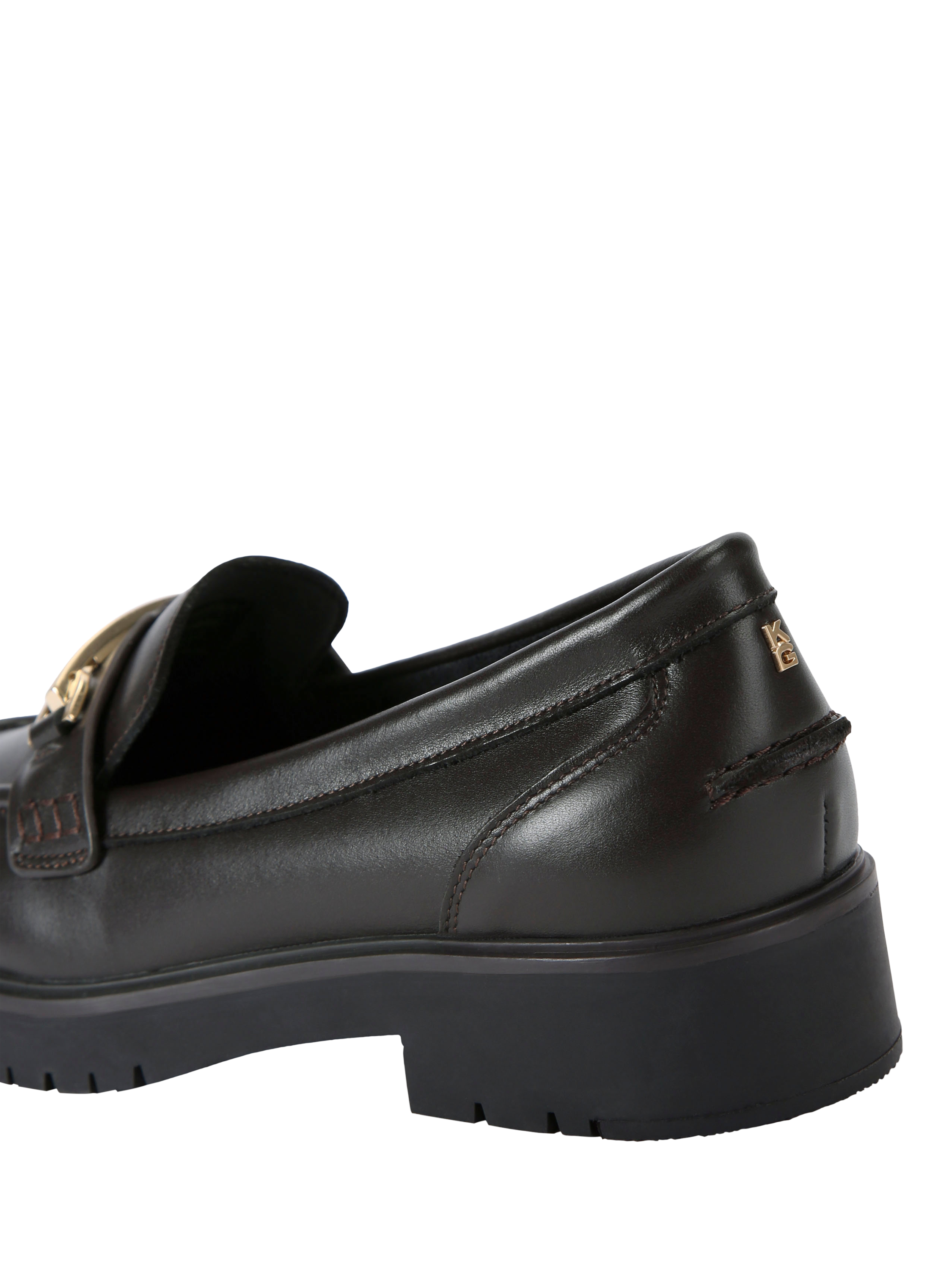 Product image 4 of 5, which shows KG Kurt Geiger Molly Leather Loafers, Brown, 3