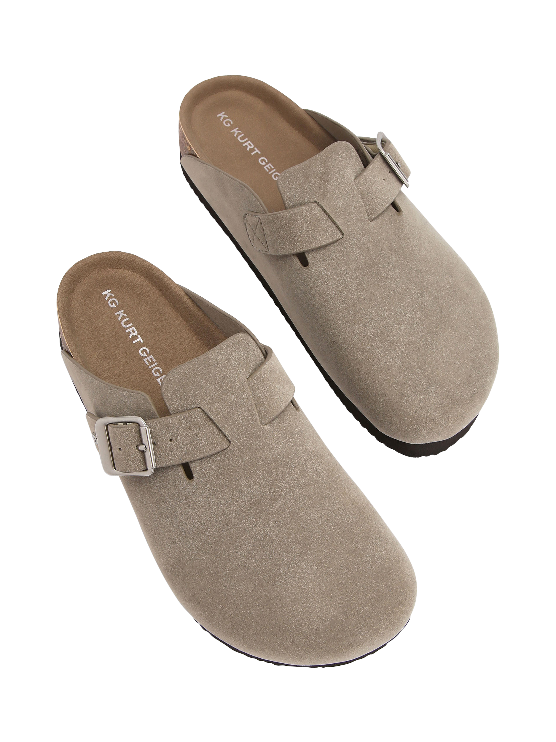 Product image 2 of 3, which shows KG Kurt Geiger Needed Canvas Clogs, Taupe, 3