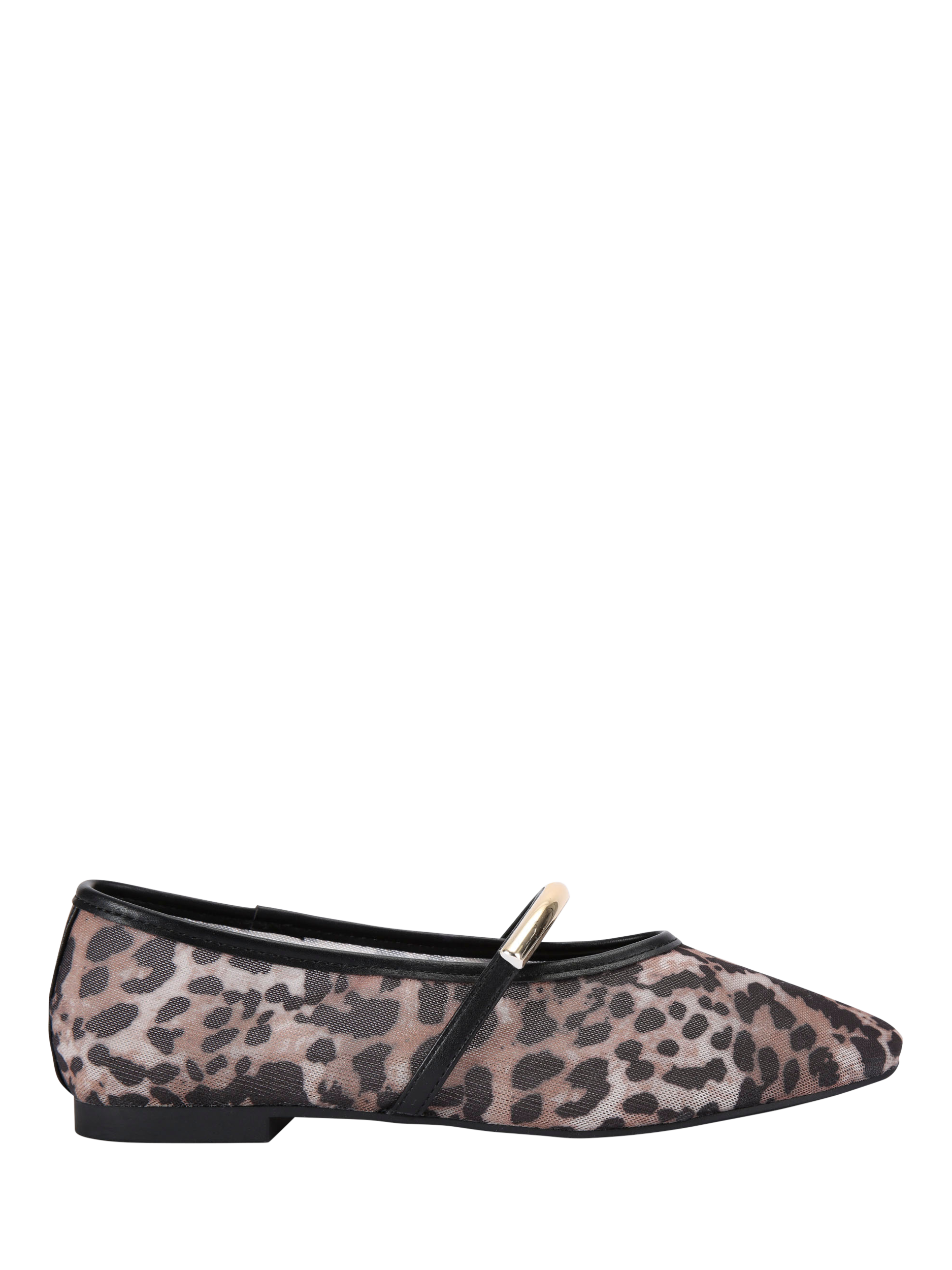 Product image 1 of 5, which shows KG Kurt Geiger Nella Leopard Ballet Shoes, Tan, 3