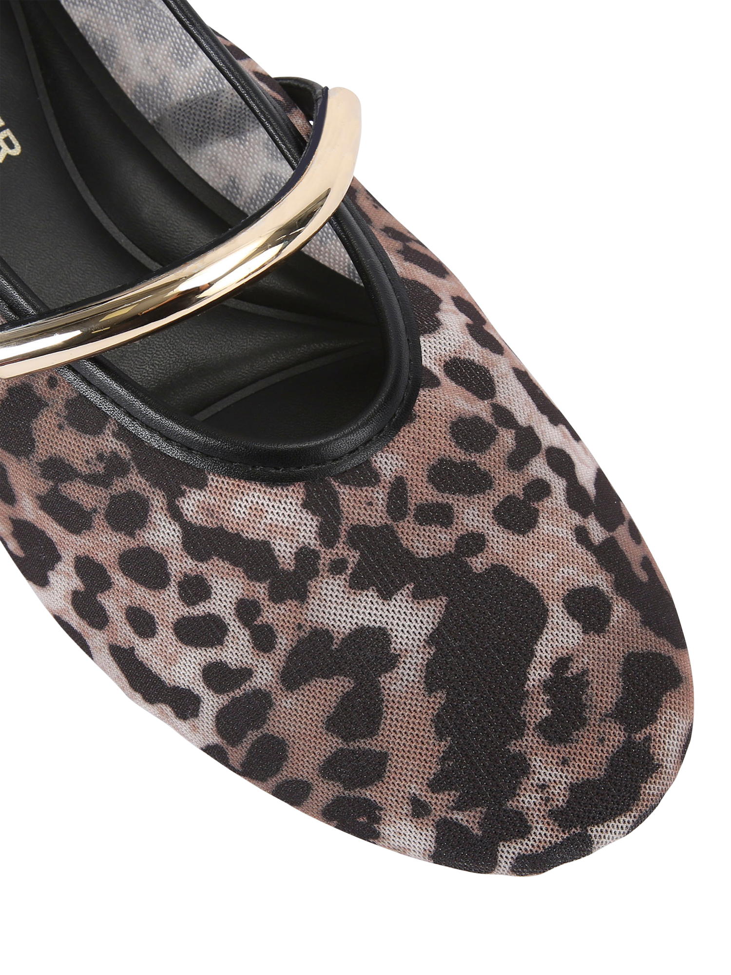 Product image 5 of 5, which shows KG Kurt Geiger Nella Leopard Ballet Shoes, Tan, 3