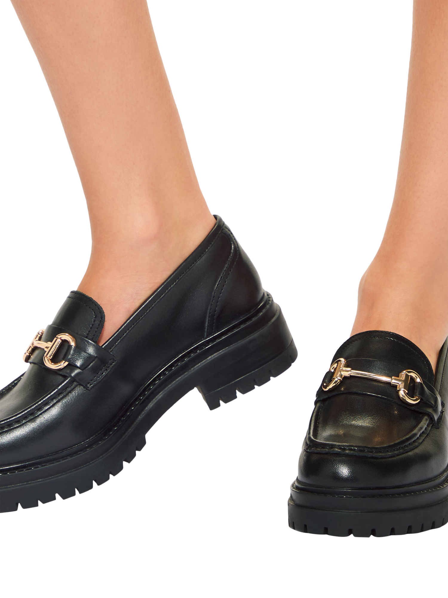 Product image 2 of 5, which shows KG Kurt Geiger Tasha Leather Loafers, Black, 3
