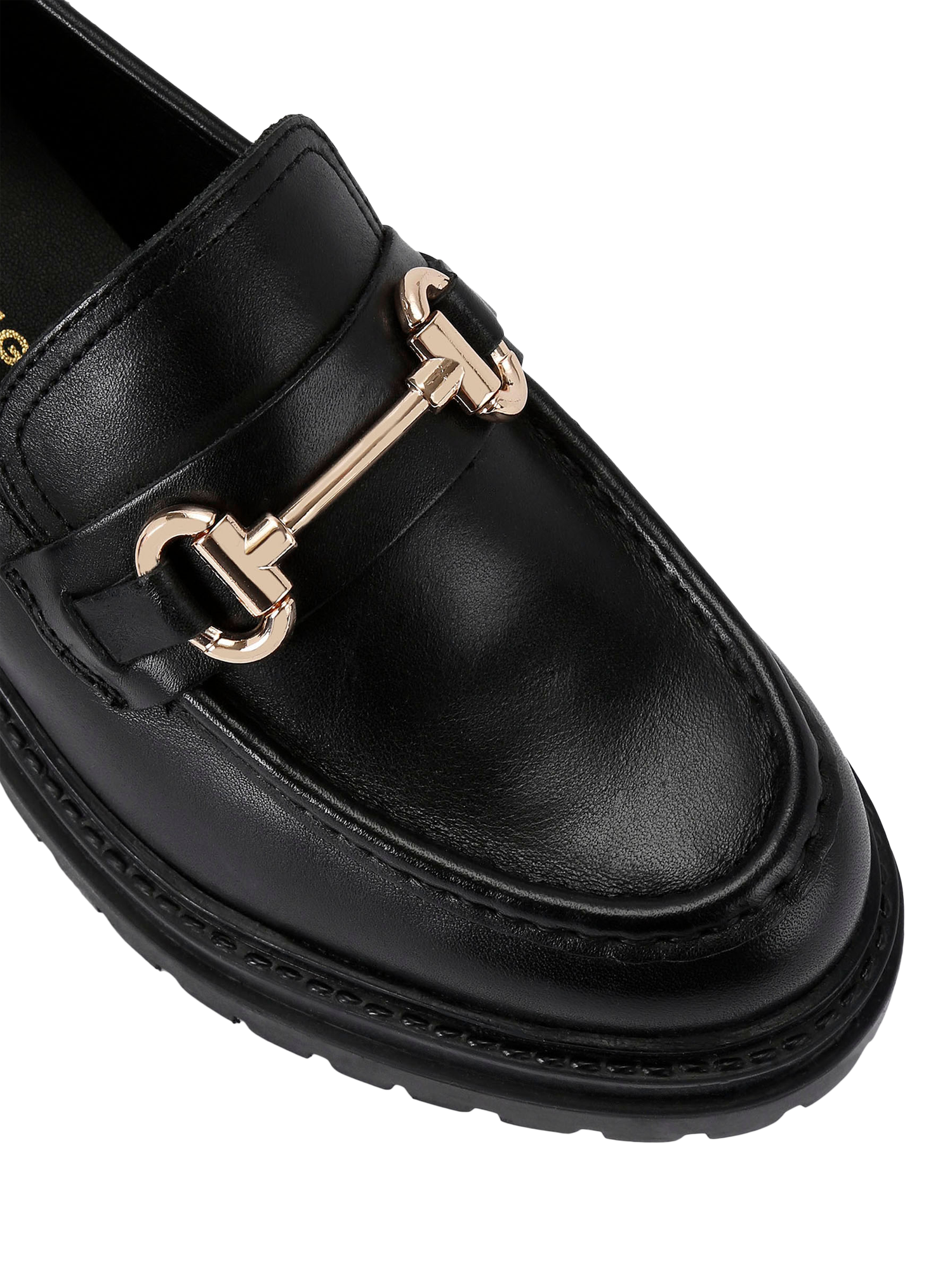 Product image 5 of 5, which shows KG Kurt Geiger Tasha Leather Loafers, Black, 3