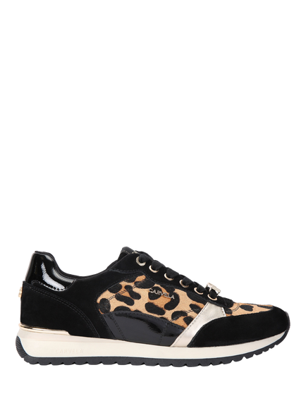 Carvela Florencia Lace Up Suede Trainers, Brown/Black, Brown/Black