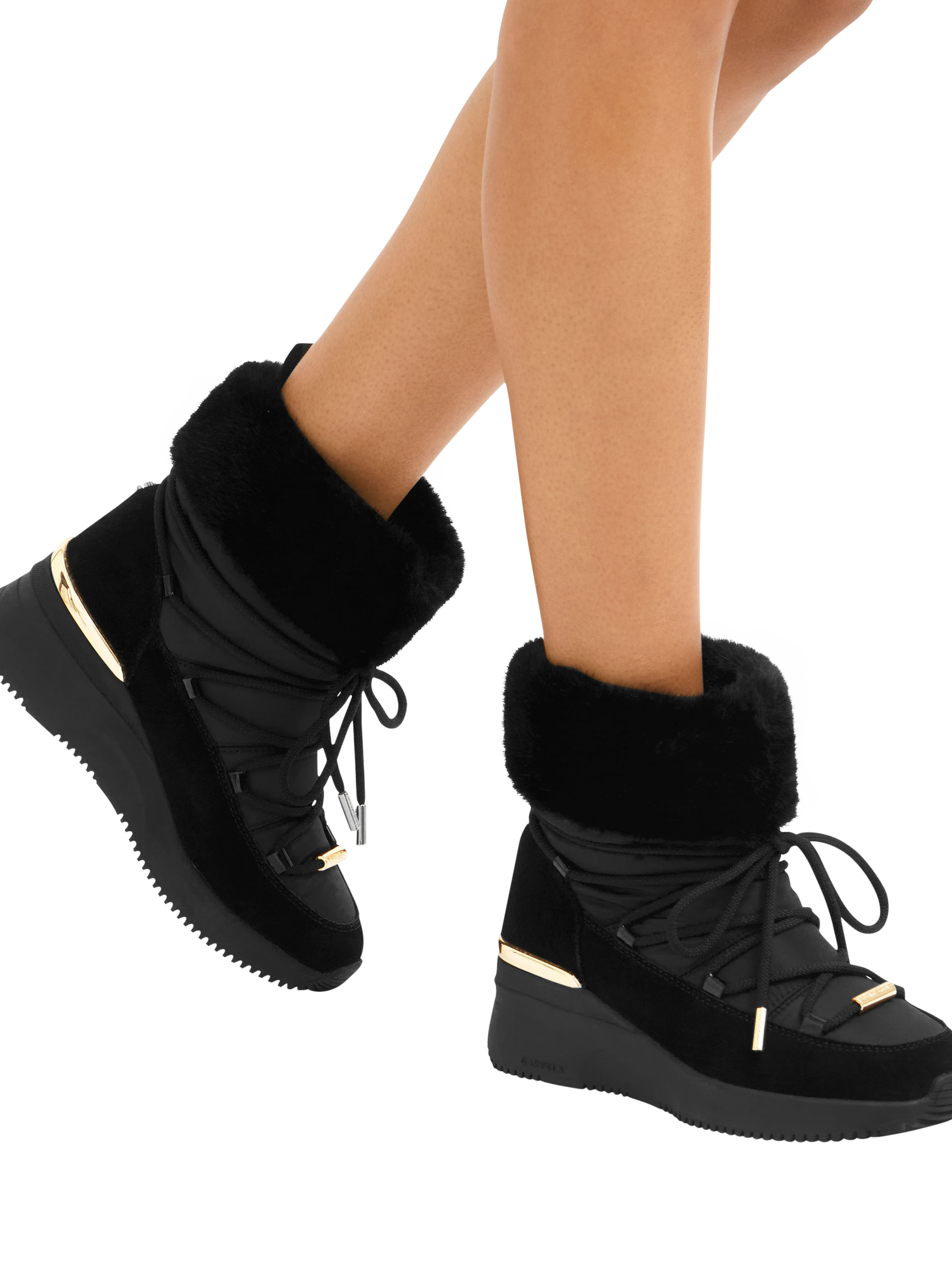Product image 2 of 5, which shows Carvela Skyline Wedge Chunky Suede Ankle Boots, Black, 3