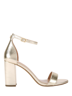 Carvela Capo Block Heel Sandals, Gold, Gold