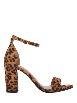 Carvela Capo Leopard Block Heel Sandals, Multi, Multi