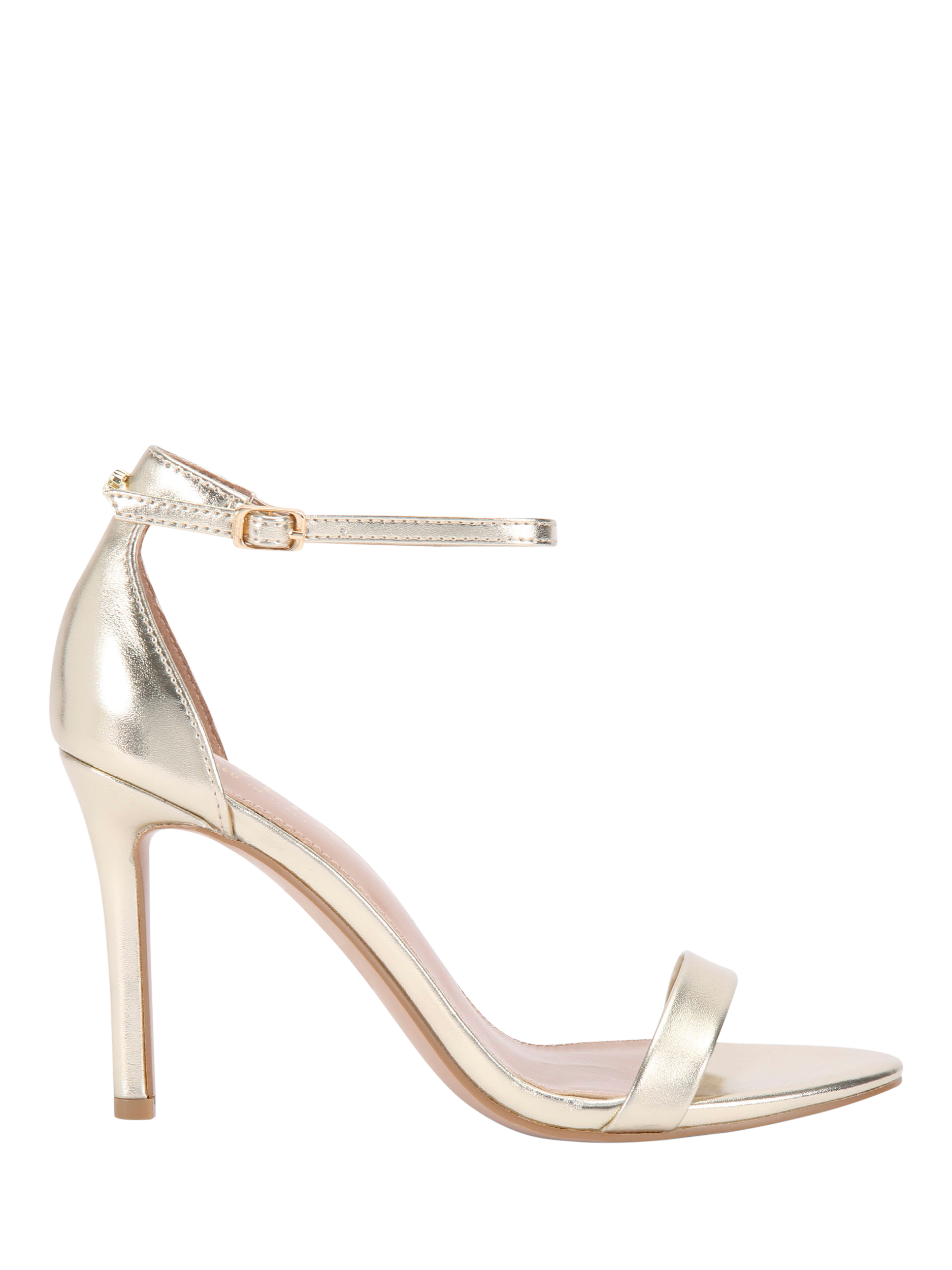 Product image 1 of 4, which shows Carvela Capo Stiletto Patent Sandals, Gold, 3