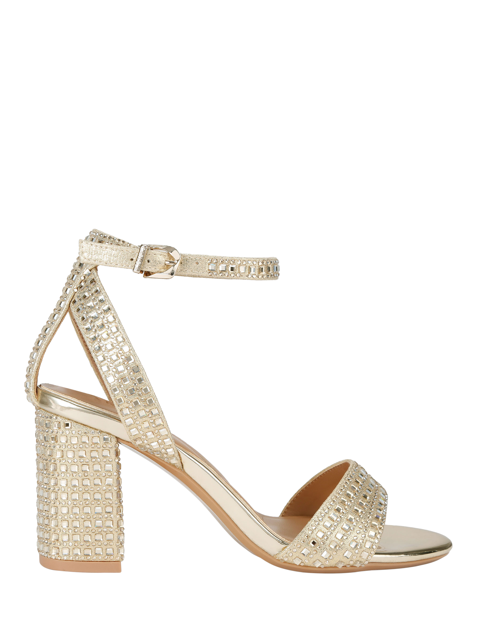Carvela Kianni Wide Fit Block Sandals, Gold