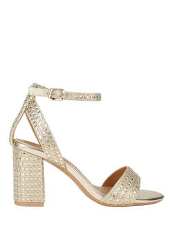 Carvela Kianni Wide Fit Block Sandals, Gold, Gold
