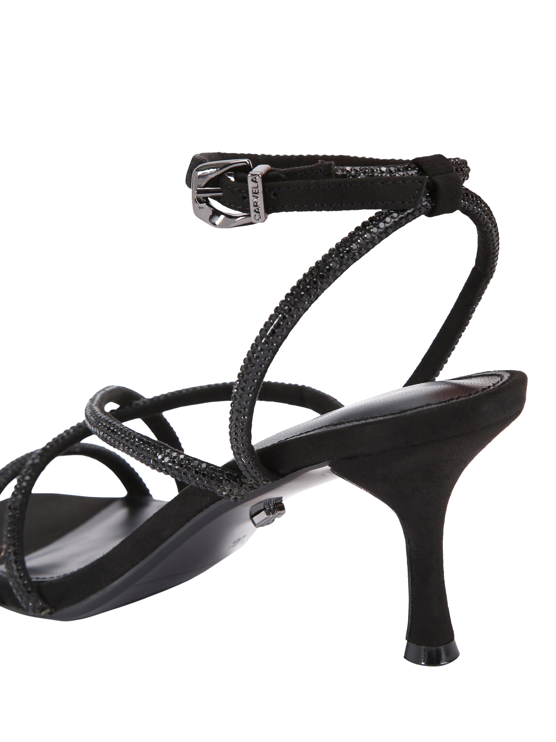 Product image 3 of 4, which shows Carvela Ravello Embellished Strappy Sandals, Black, 3