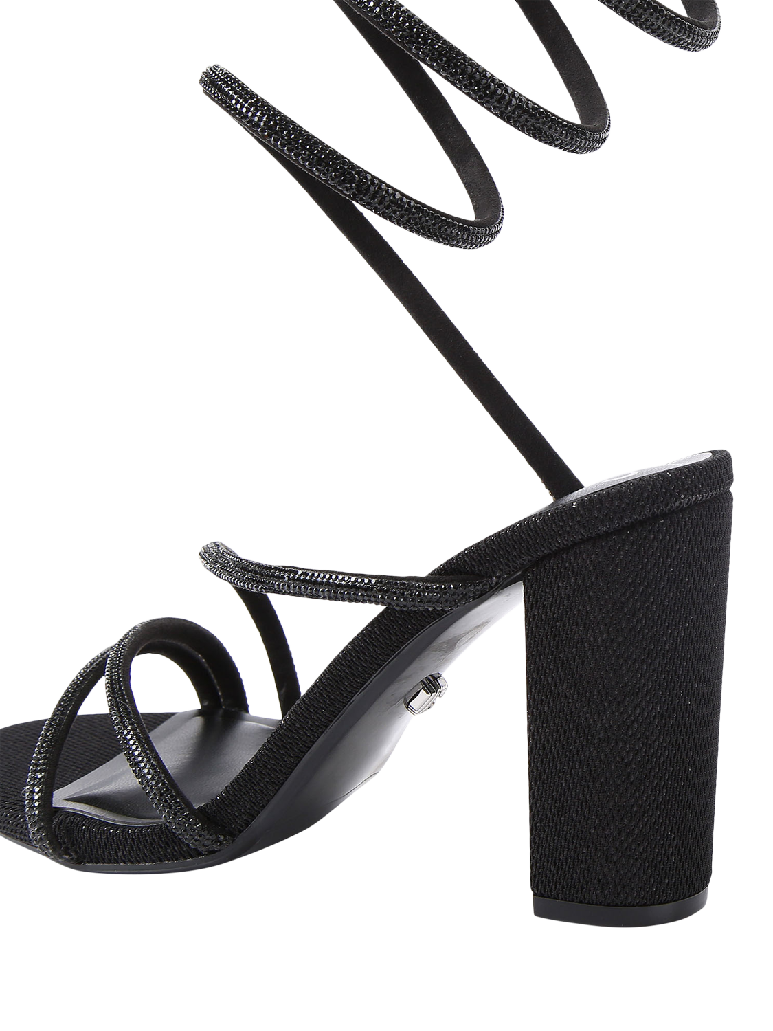Product image 4 of 4, which shows Carvela Swirly Block Heel Strappy Sandals, Black, 3