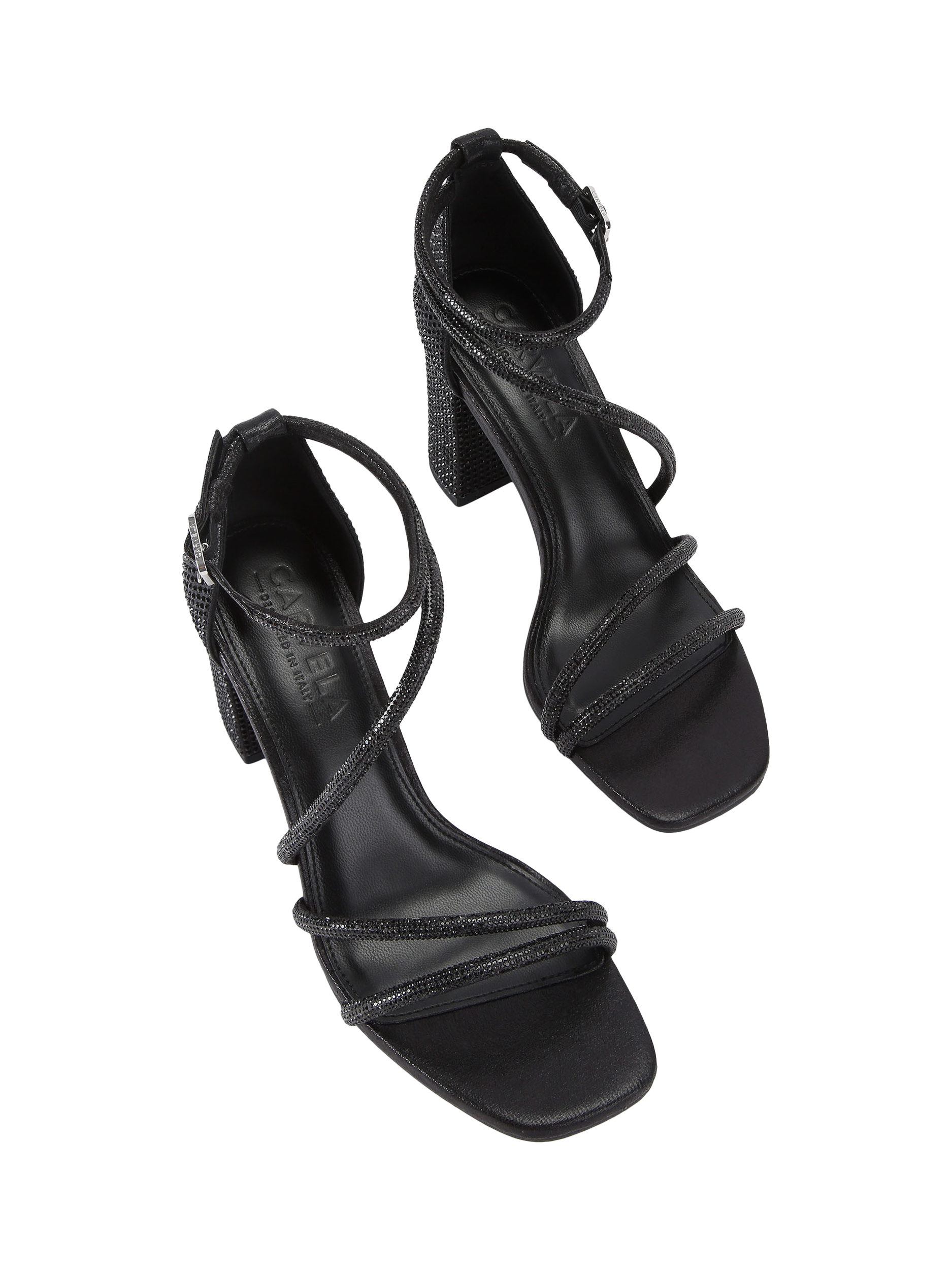 Product image 3 of 4, which shows Carvela Venezia Block-Heeled Adjustable Strap Sandals, Black, 3