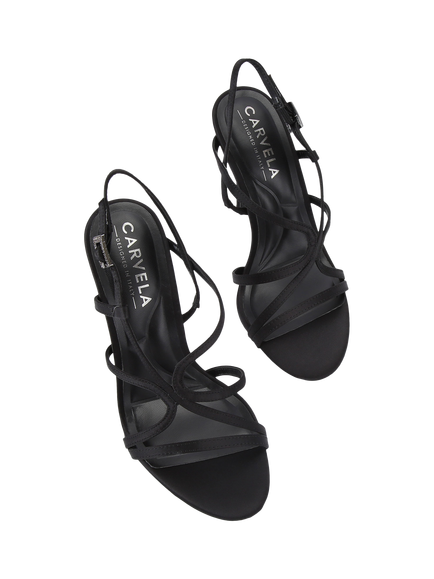 Carvela Viola Stiletto Heel Strappy Sandals, Black - view 2, Black