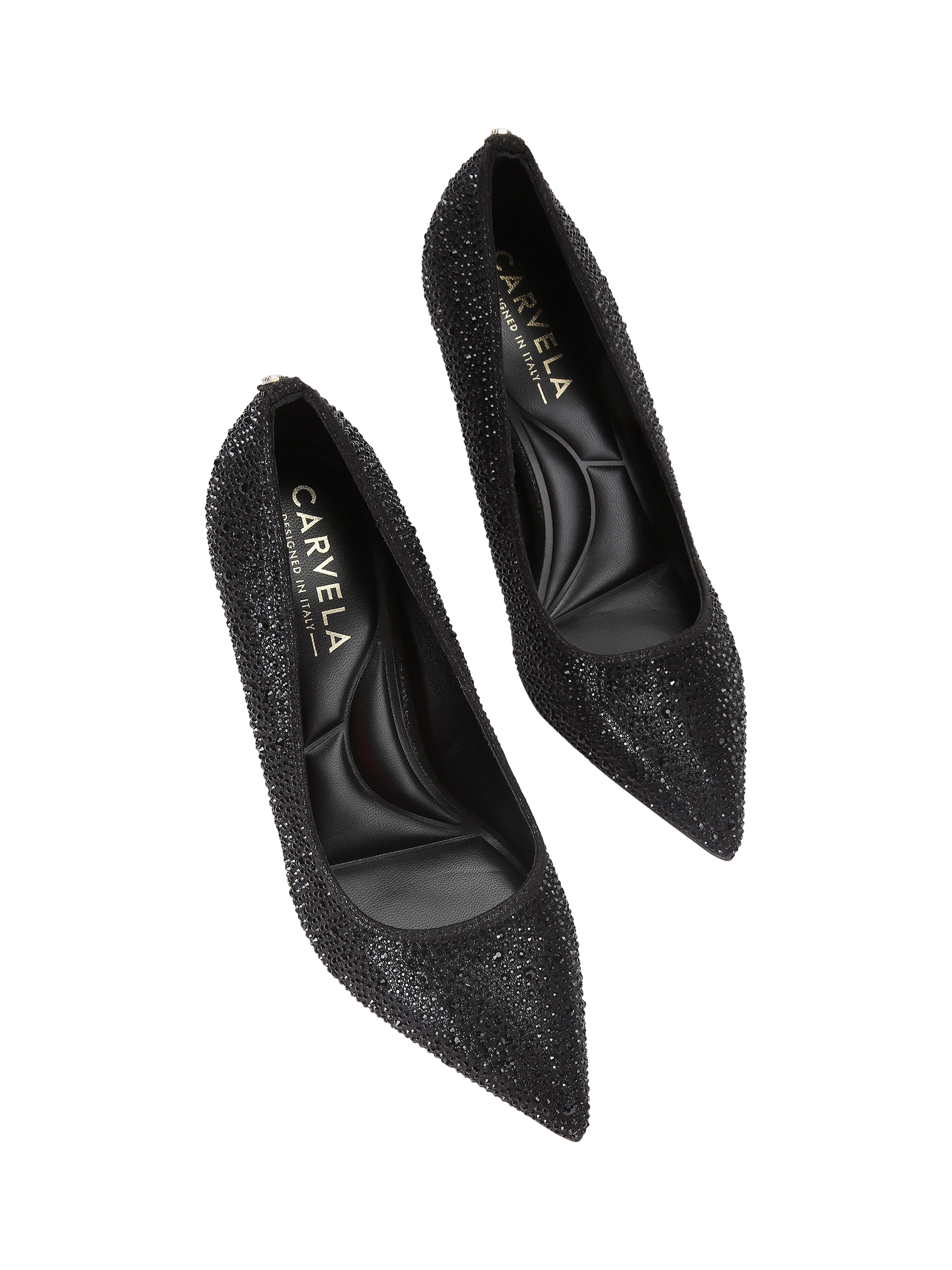 Carvela Casella Heat Seal Embellished Court Shoes, Black