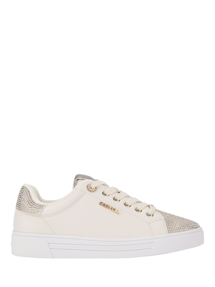 Carvela Daze Top Cap Embellished Trainers, Gold, Gold