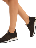 Carvela Janeiro 2 Embellished Mesh Slip On Trainers, Brown