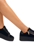 Carvela Connected Zip Flatform Suede Trainers