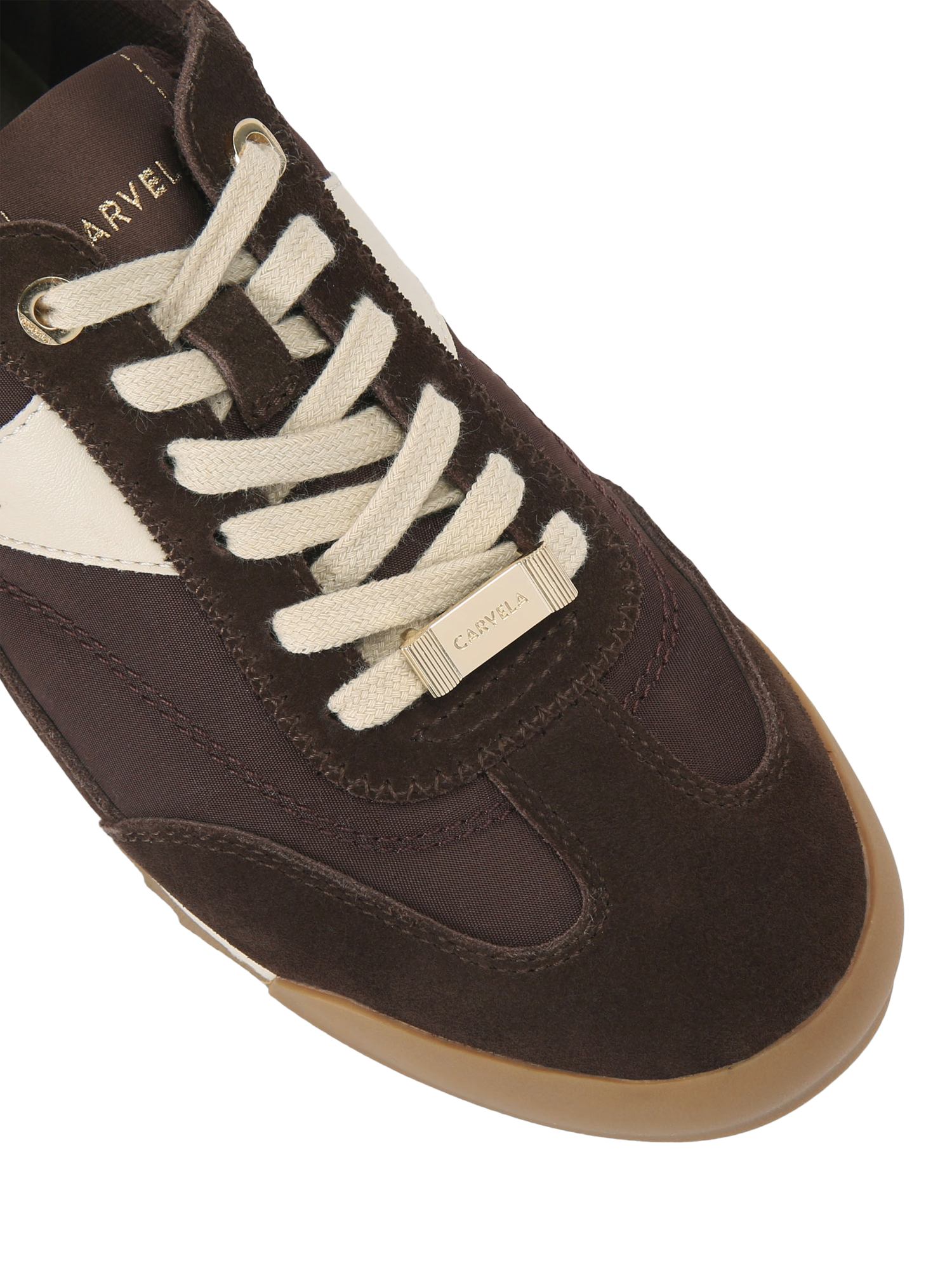 Product image 4 of 4, which shows Carvela Costa Suede Trainers, Brown, 3