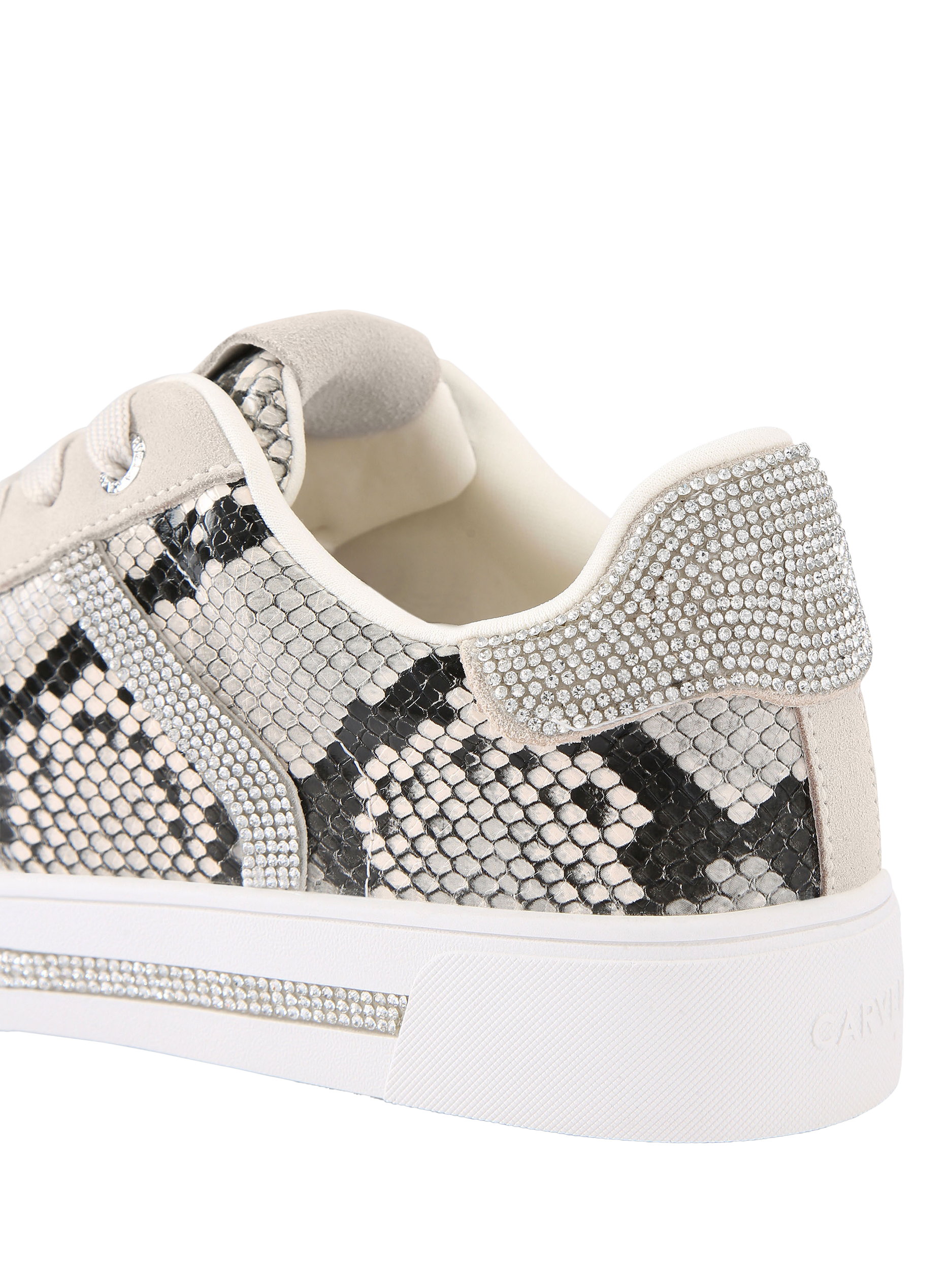 Product image 4 of 5, which shows Carvela Daze Jewel Lace Up Trainers, Beige Comb, 3