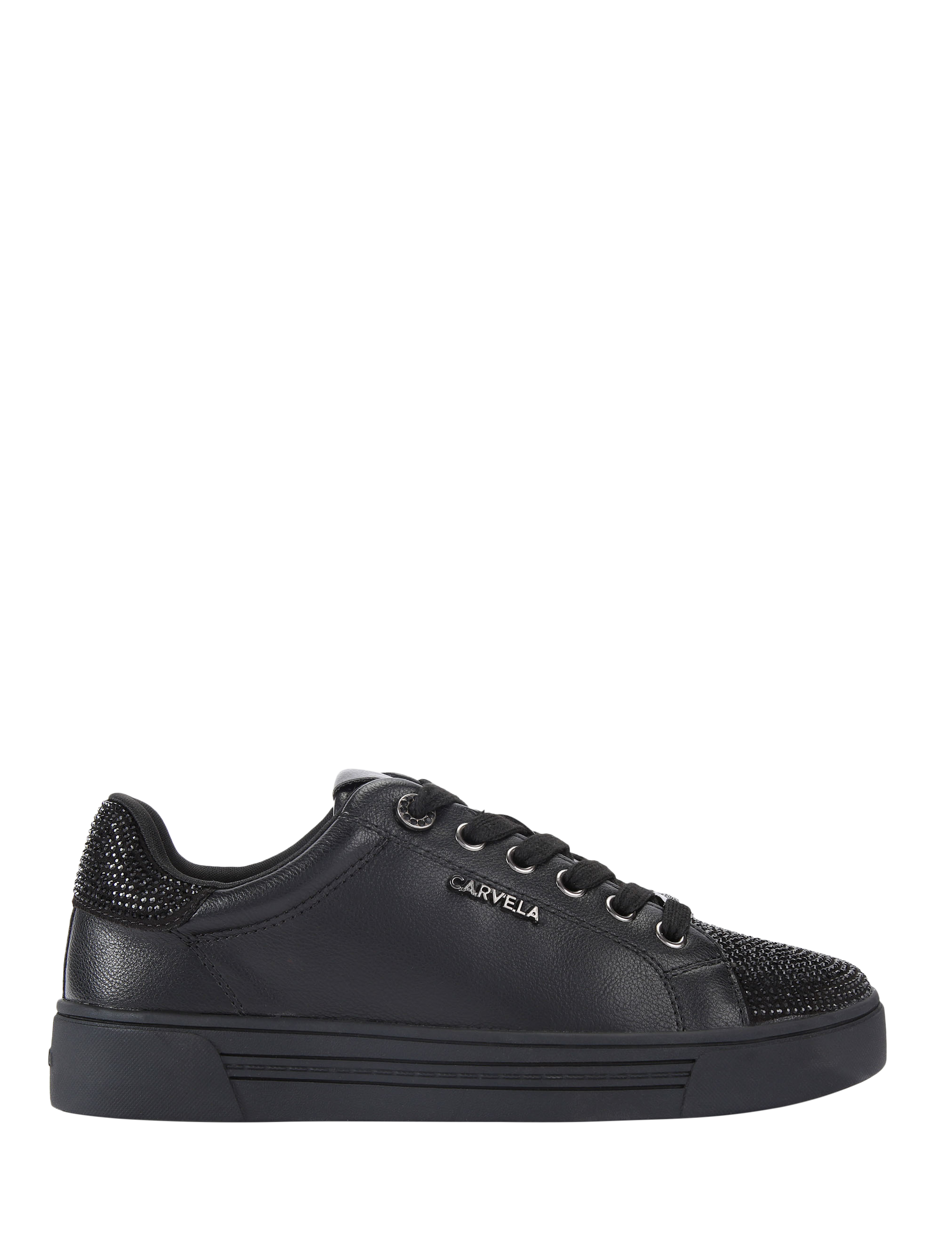 Product image 1 of 5, which shows Carvela Daze Toe Cap Lace Up Trainers, Black/Comb, 3