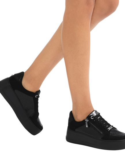 Carvela Jive Zip Flatform Trainers, Black - view 2, Black