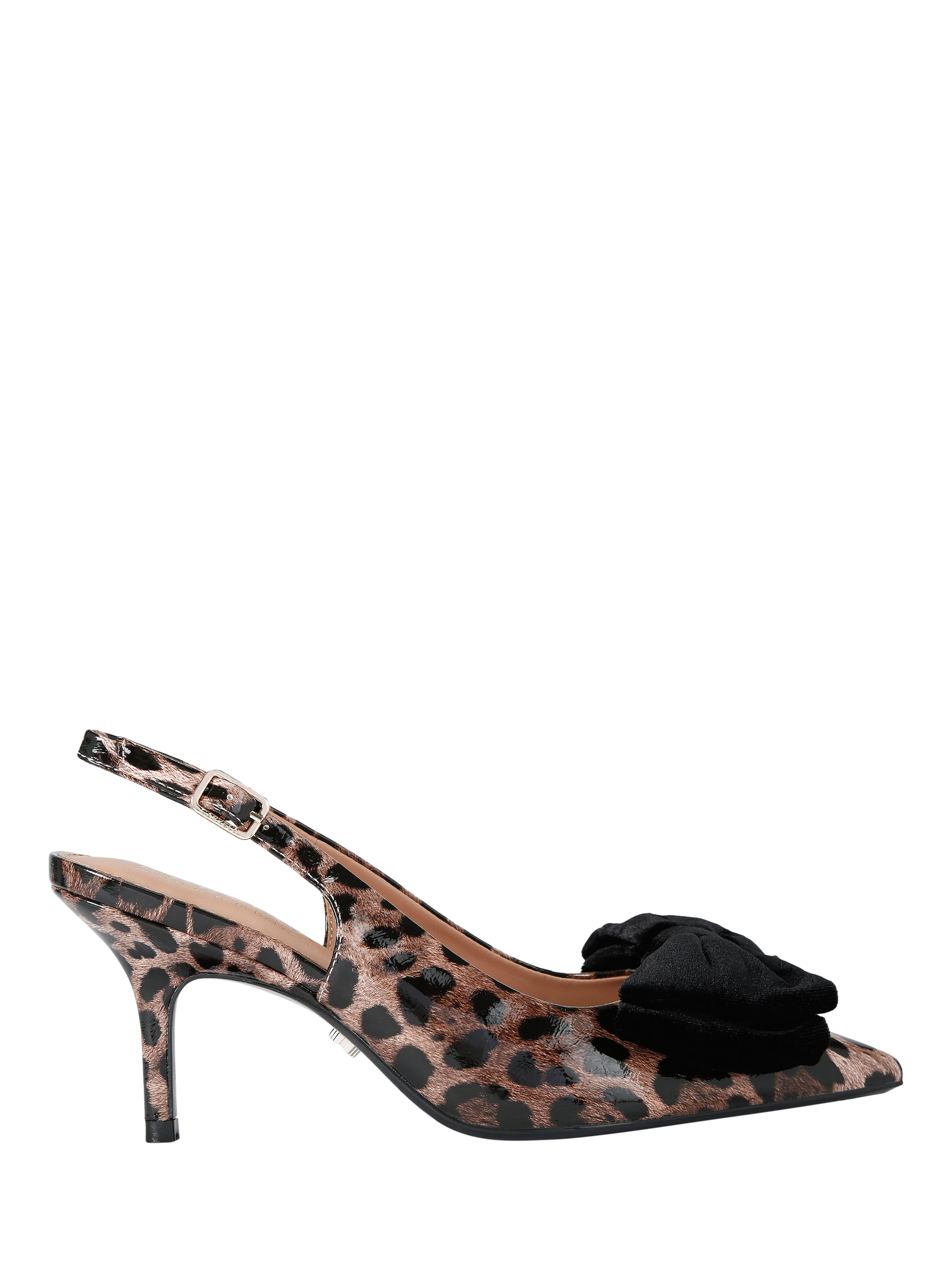 Carvela Lavish Bow Leopard Print Slingback Court Shoes