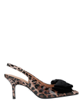 Carvela Lavish Bow Leopard Print Slingback Court Shoes